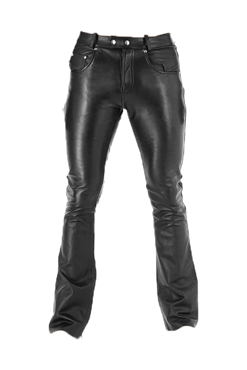 Bootcut Leather Pants for Men Real Cowhide Aniline Leather