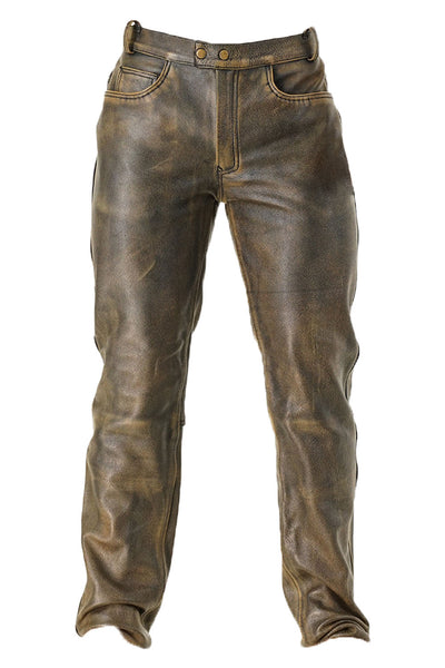 Leather Pants for Men Real Cowhide Aniline Leather