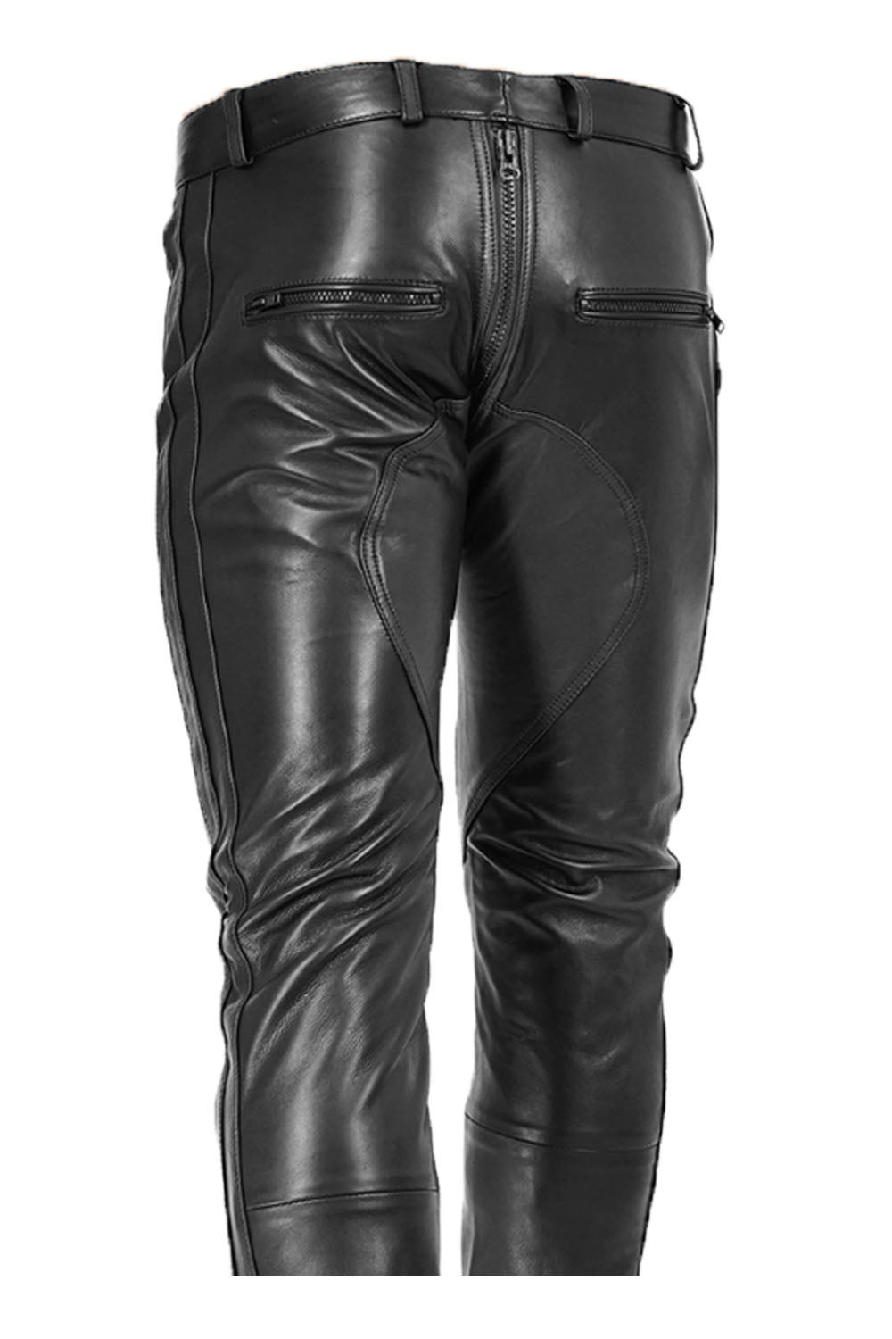 G-Zip Leather Pants for Men Real Cowhide Aniline Leather