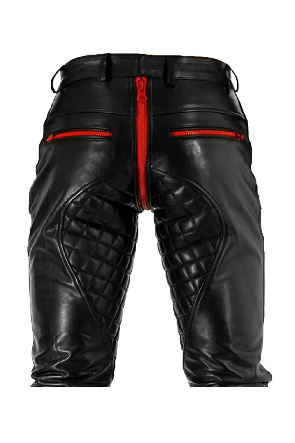 G-Zip Leather Pants for Men Real Cowhide Aniline Leather