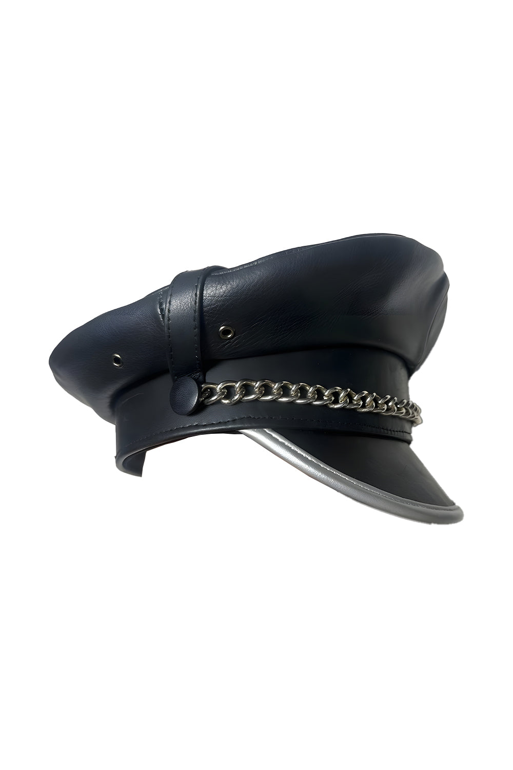 Leather Peaked Caps for Men Real Cowhide Leather