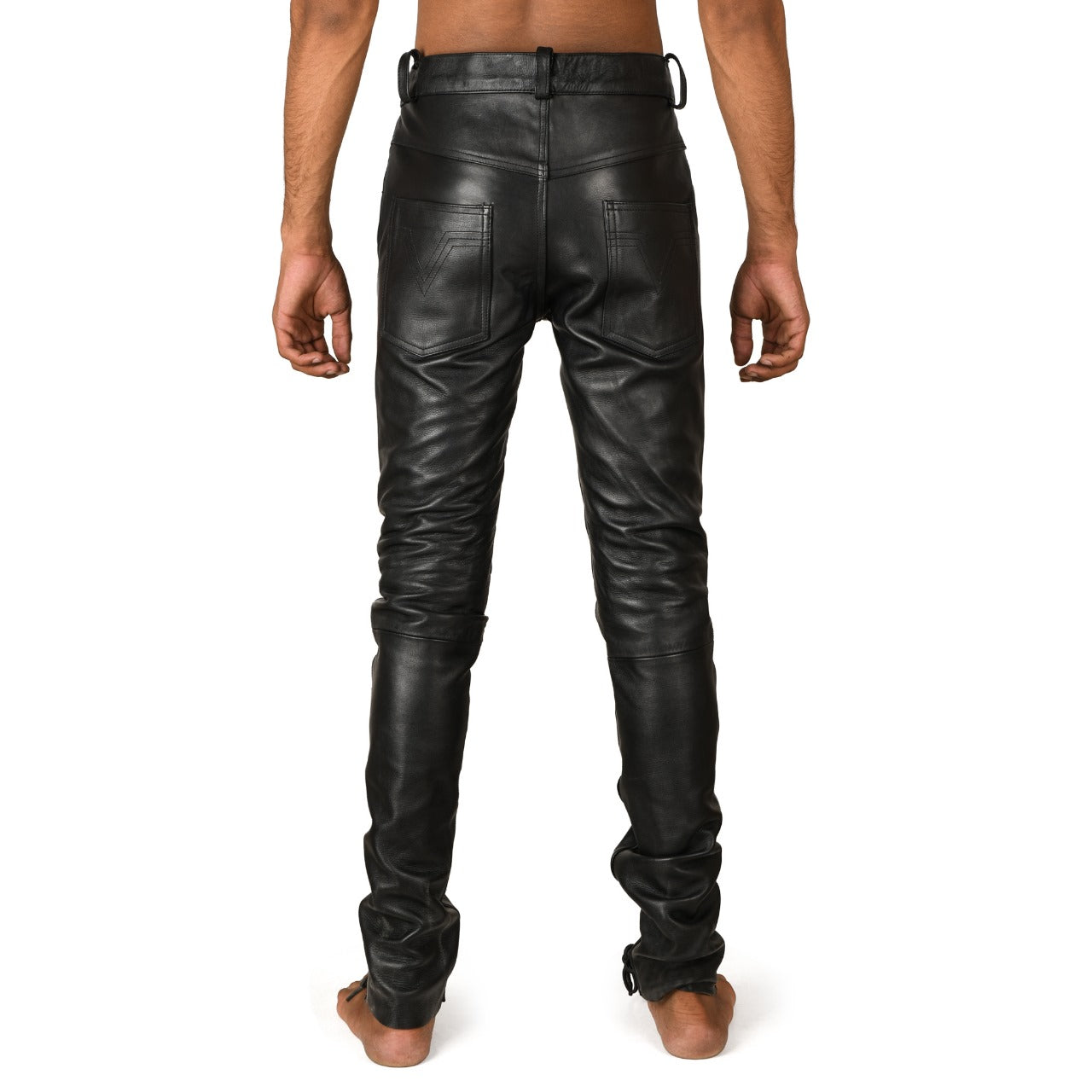 Black Leather Lace Up Pants