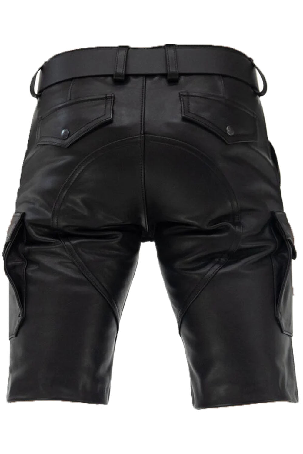 Brown & Black Cargo Leather Shorts – Comfort with Utility Pockets