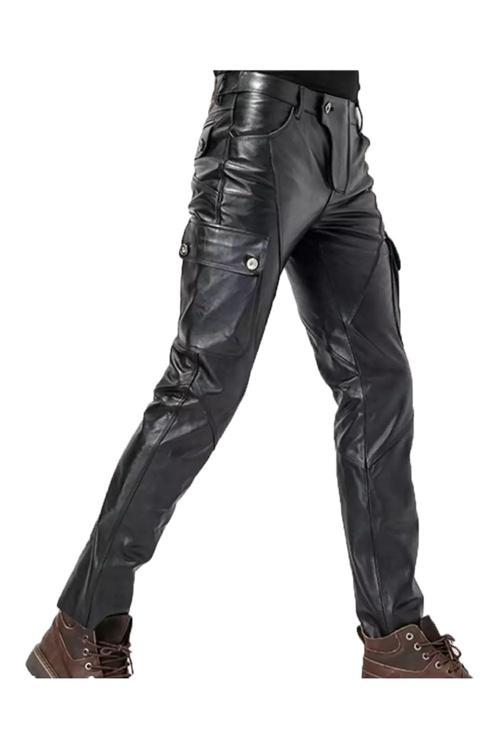 Cargo Style Leather Pants for Men
