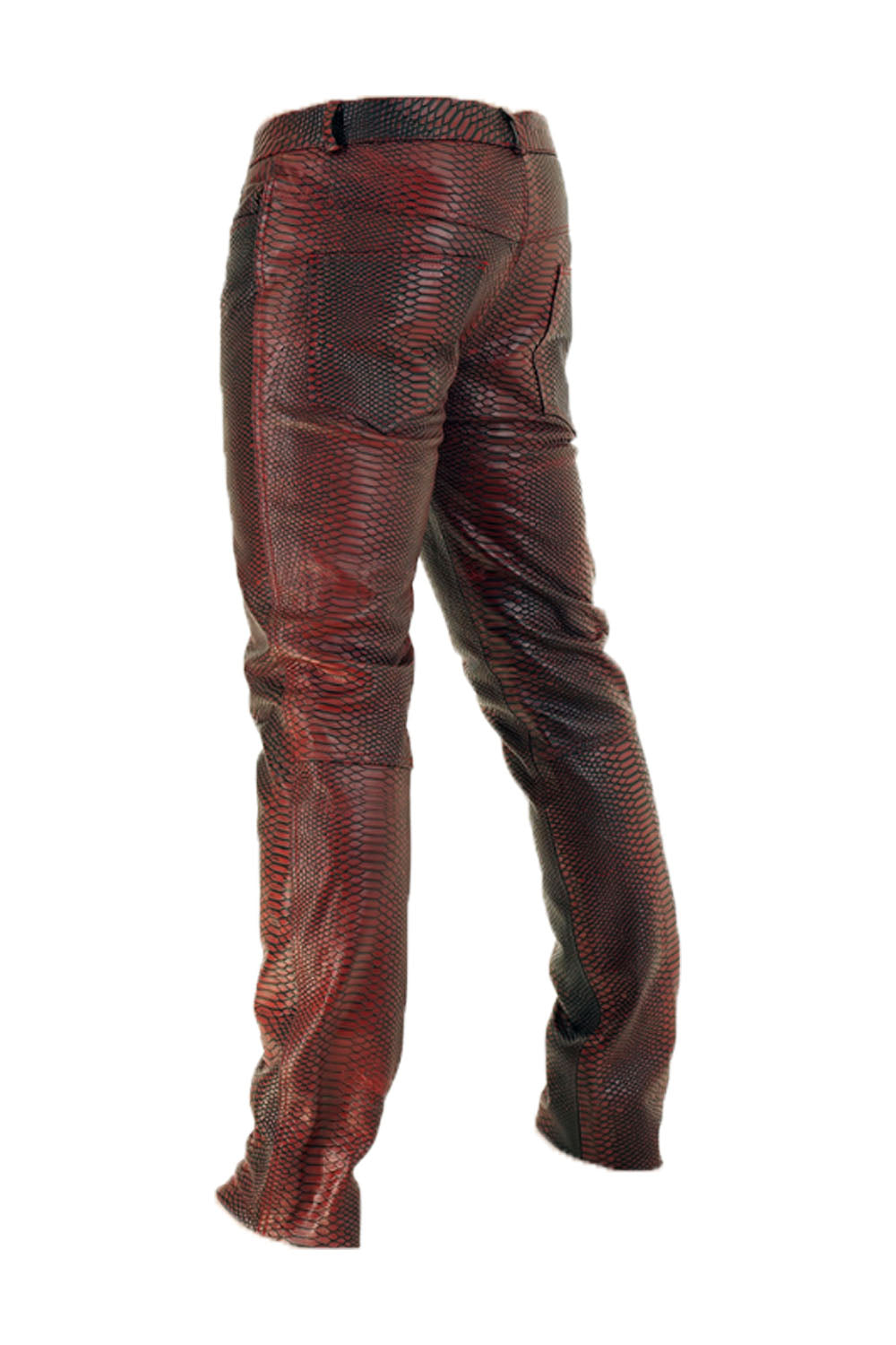 Crocodile Style Leather Pants for Men Real Cowhide Aniline Leather