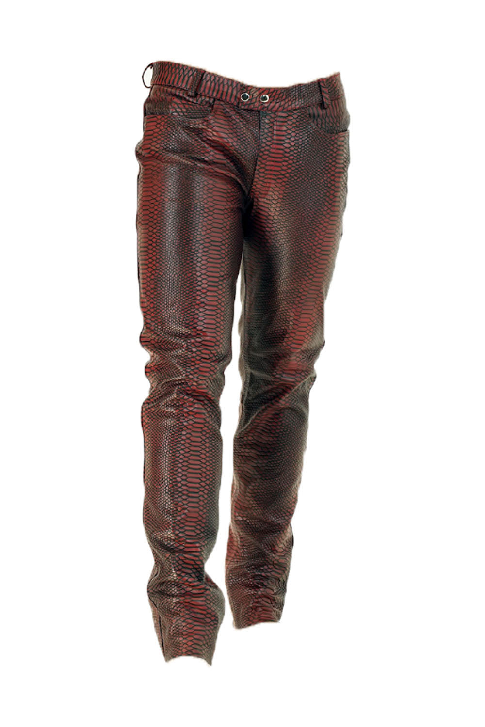 Crocodile Style Leather Pants for Men Real Cowhide Aniline Leather