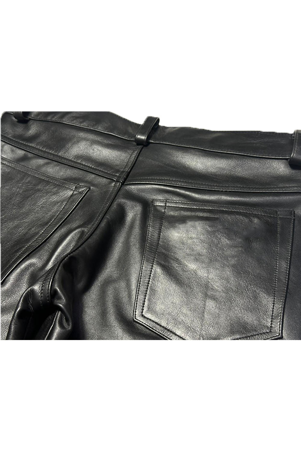 Brown Straight Leather Pants