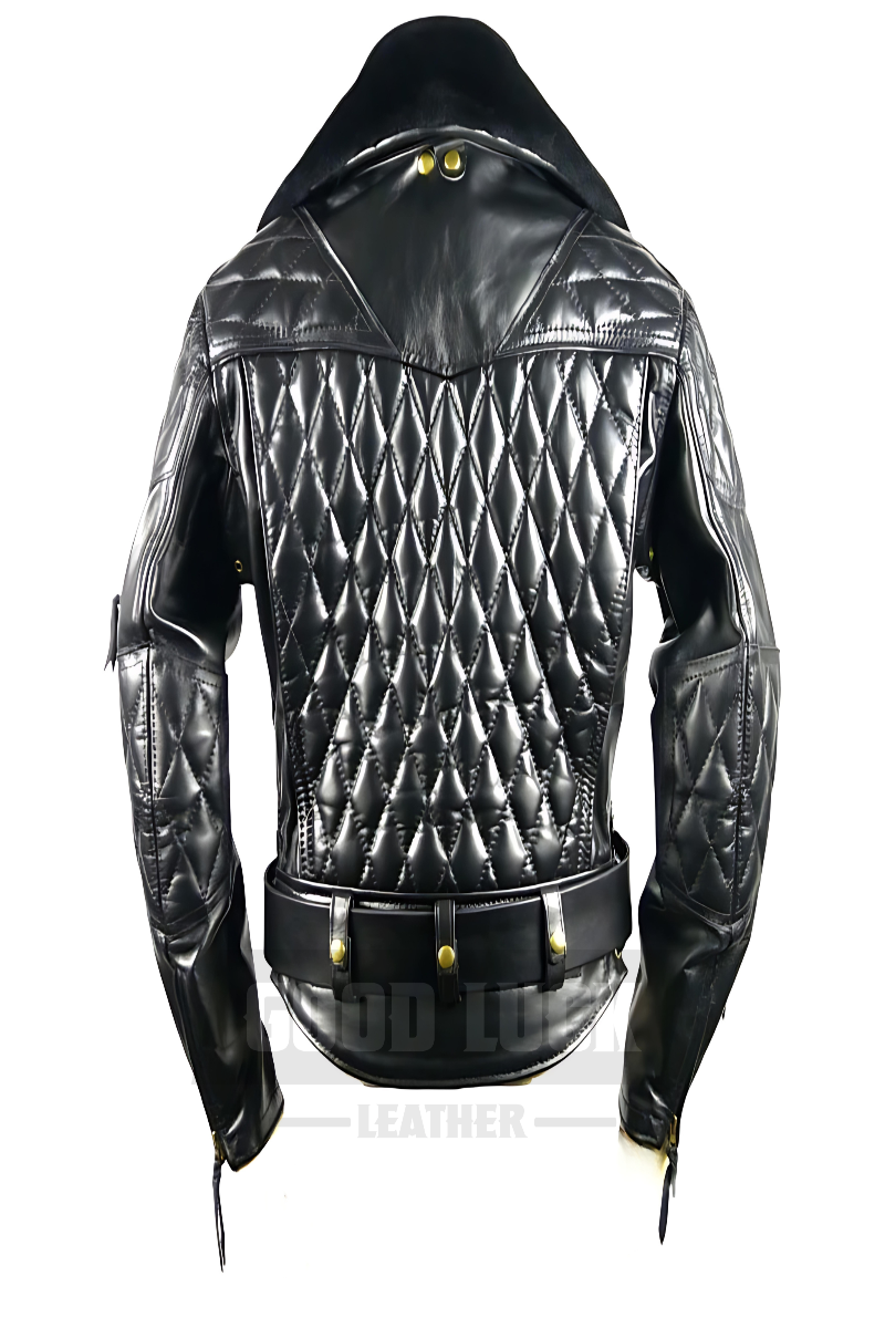 black quilted leather jacket​