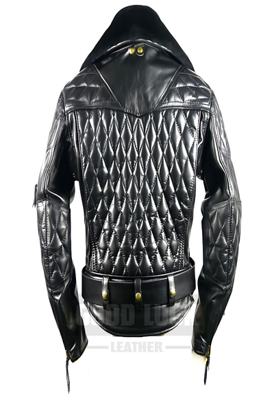 black quilted leather jacket​