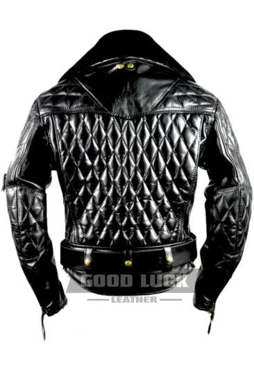 MEN LEATHER QUILTED JACKET