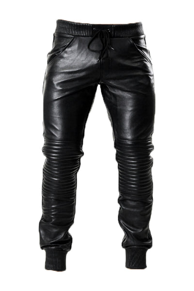 Leather Jogger Pants for Men Real Lamb Leather 