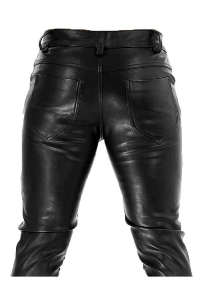 Leather Pants for Men Real Lamb Leather - Black