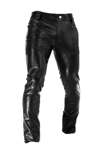 Leather Pants for Men Real Lamb Leather - Black