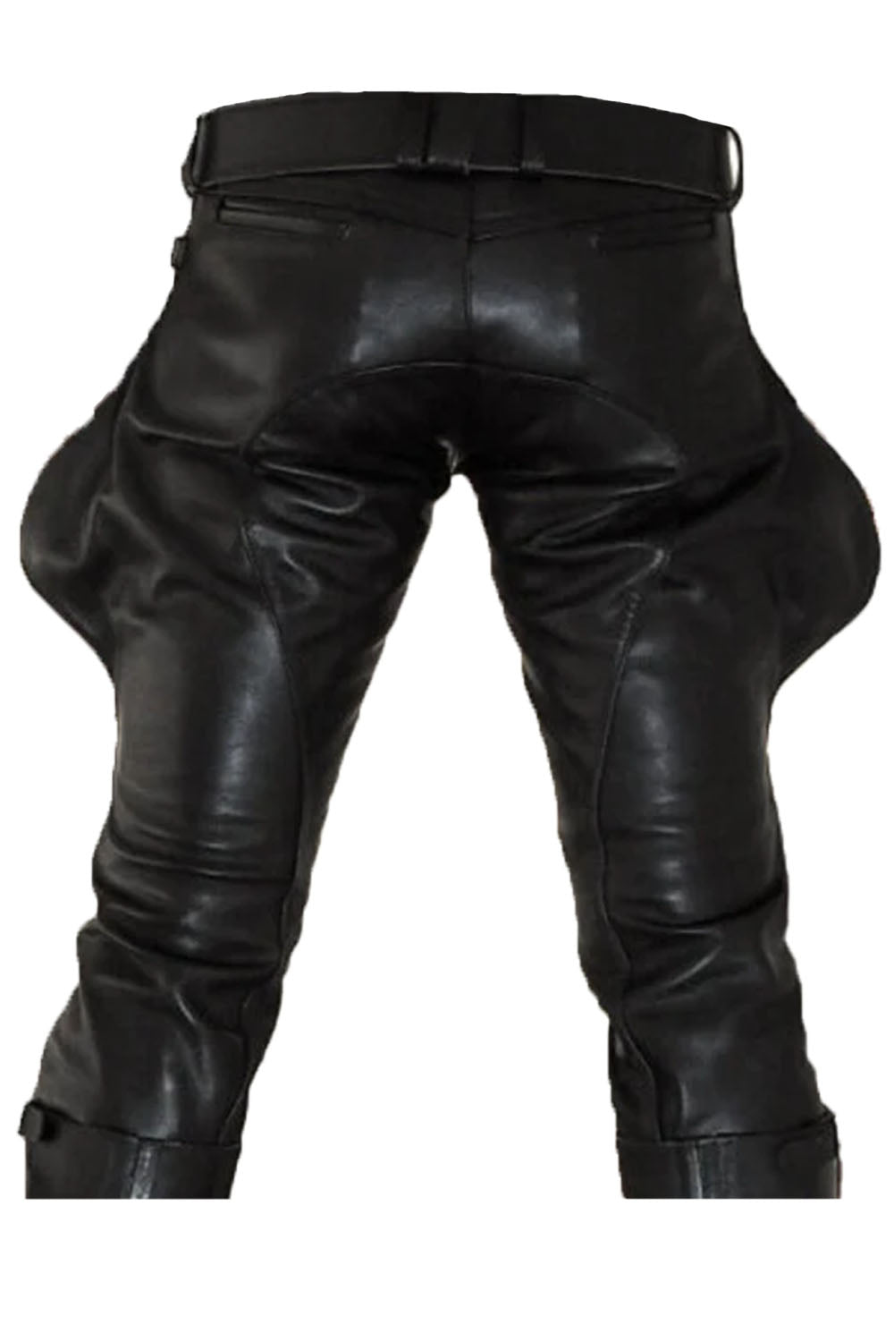 Back zip leather pants fashion