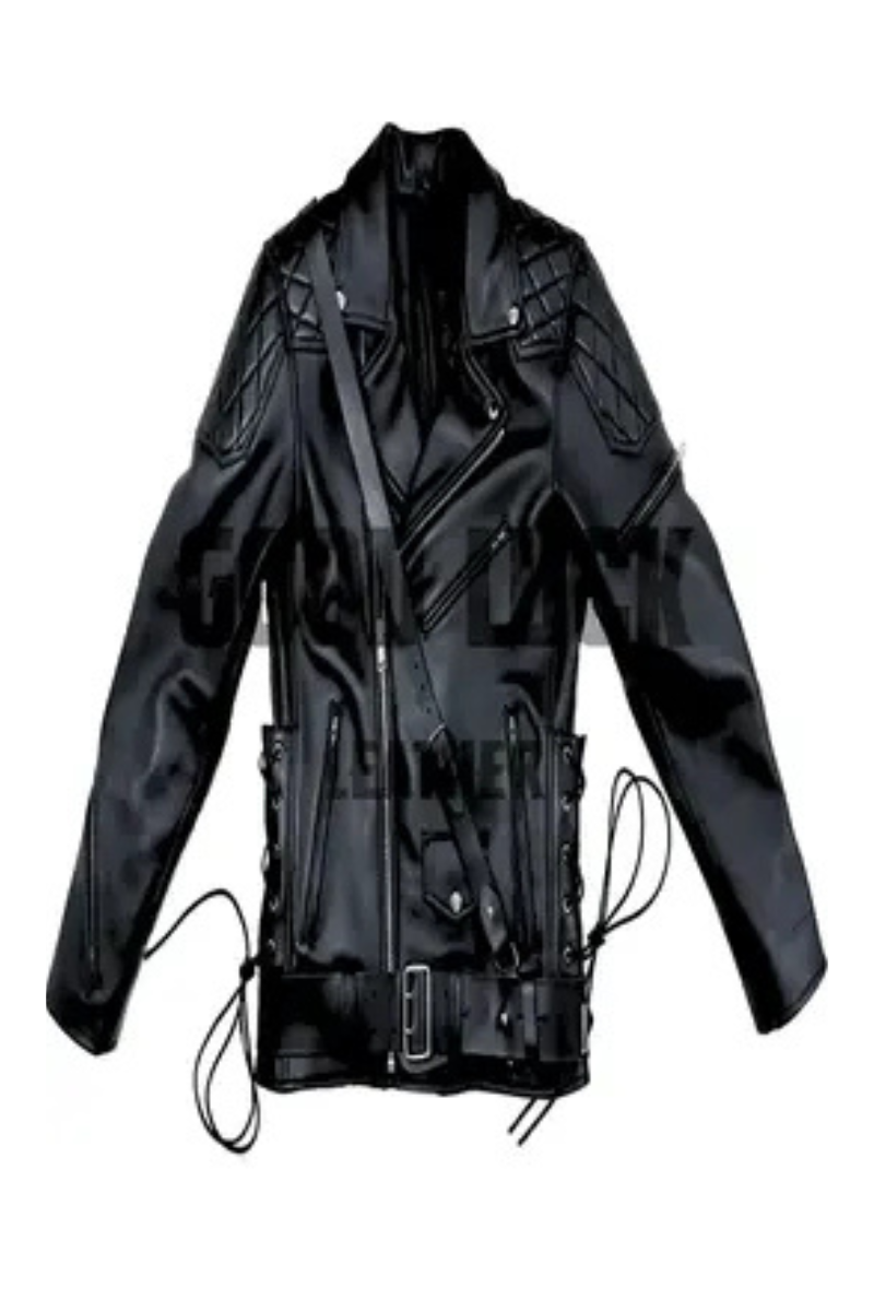 Side Laces Jacket with Cross Belt – Genuine Leather Masterpiece