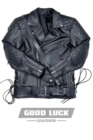 Side Laces Jacket with Cross Belt – Genuine Leather Masterpiece