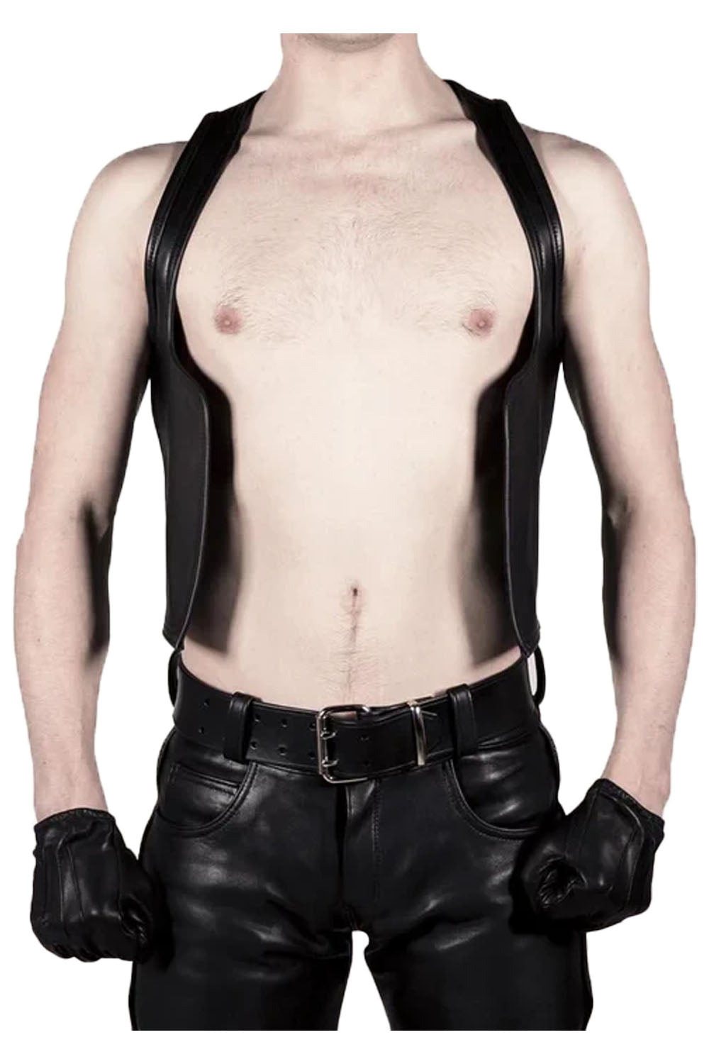 Mens Leather Vest Real Cowhide Aniline Leather