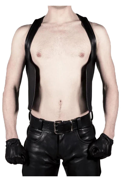 Mens Leather Vest Real Cowhide Aniline Leather